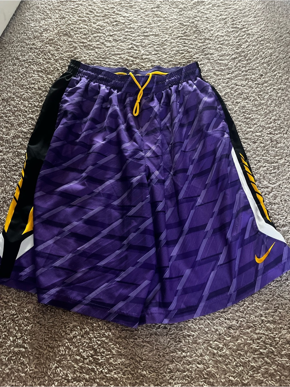 Nike Purple and Yellow Basketball Shorts